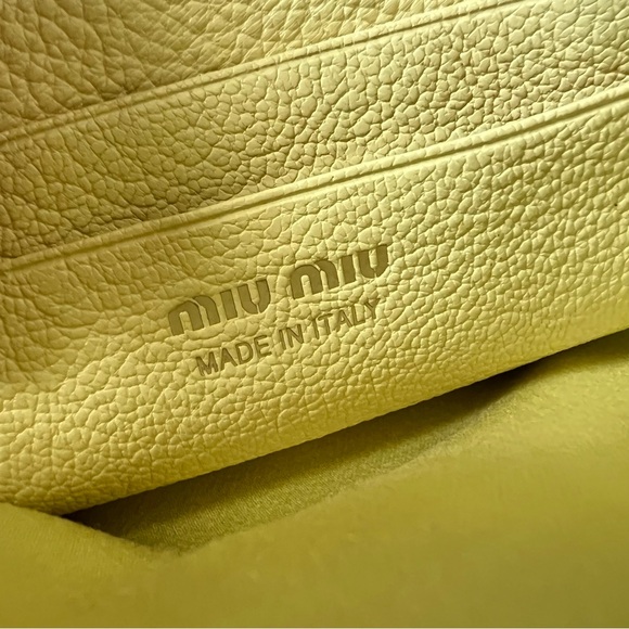 Miu Miu Yellow Nappa Leather Wristlet Small - Picture 10 of 16